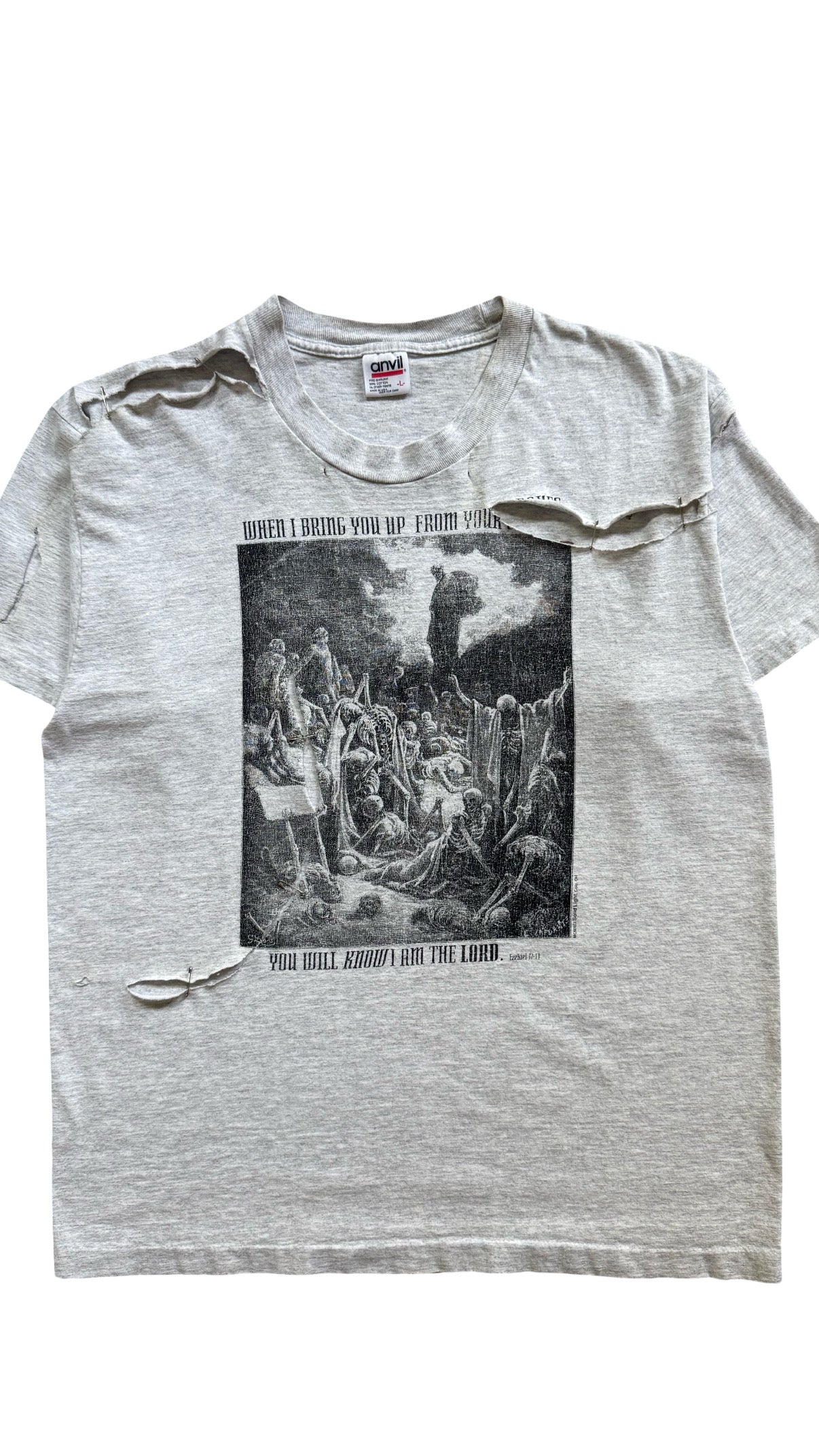 90’s SINGLE STITCH JESUS THRASHED TEE L