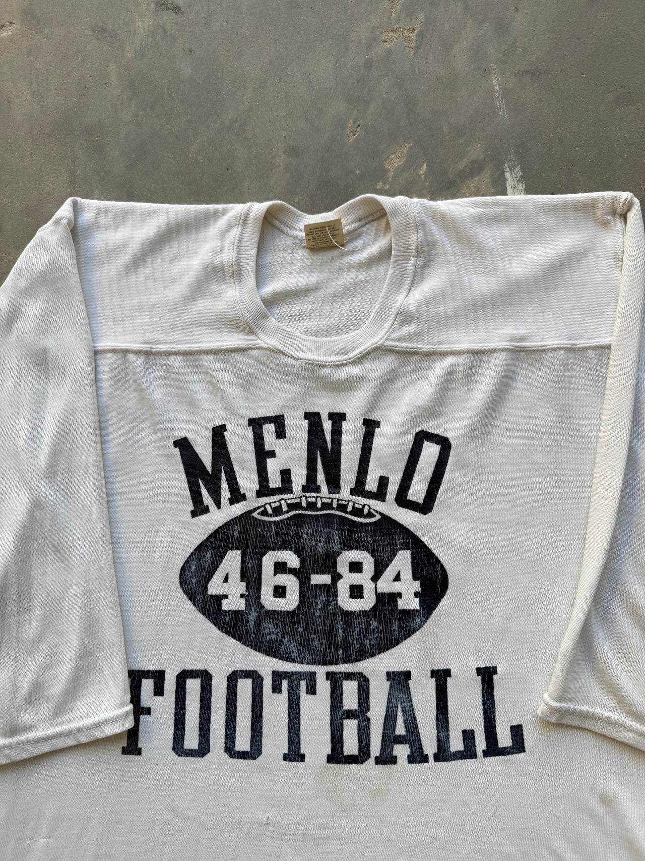 60’s COTTON 3/4 JERSEY MENLO FOOTBALL XL