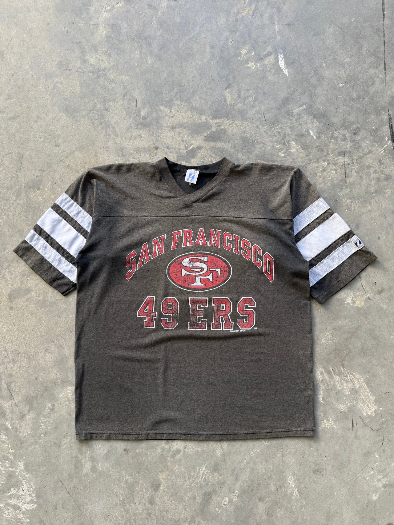 1980’s FADED 49ERS COTTON QUARTER SLEEVE JERSEY XL