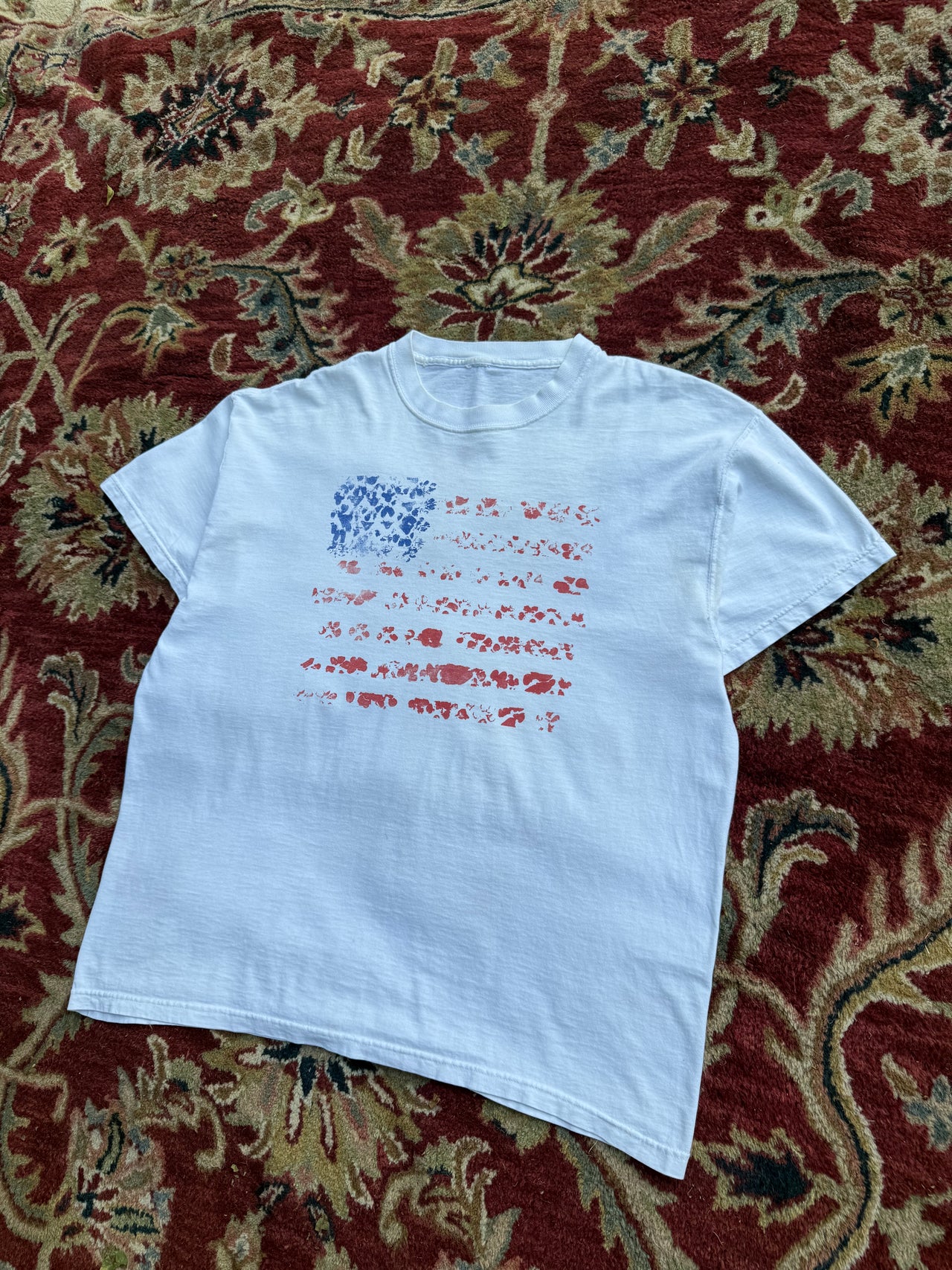 90’s AMERICAN USA SPOTTED FLAG BOXY TEE XL