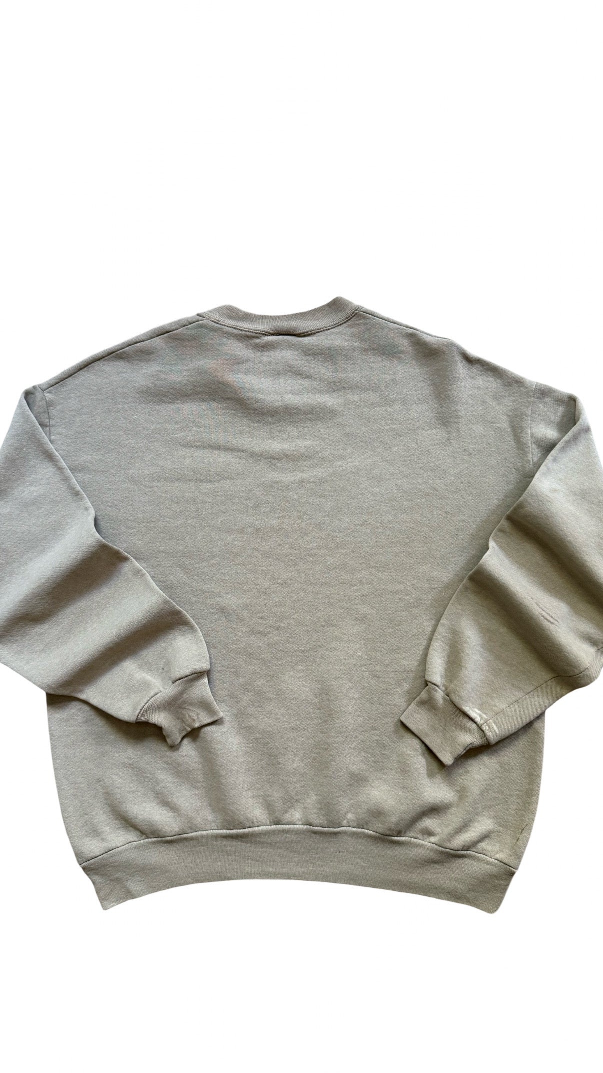 90’s TAN SPLATTER BOXY FADED CREWNECK XL