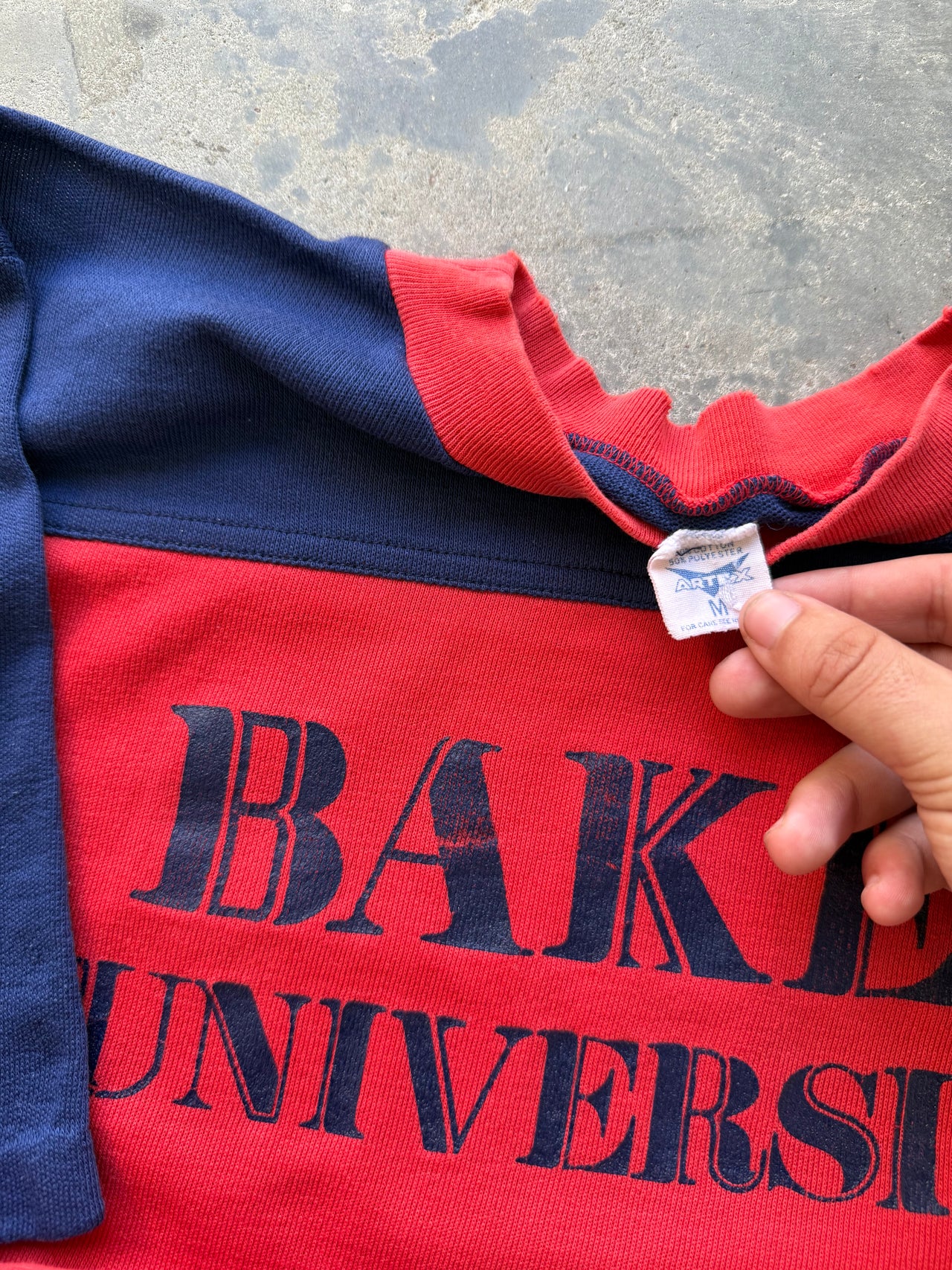 70’s BAKER UNIVERSITY 3/4 COTTON JERSEY MEDIUM