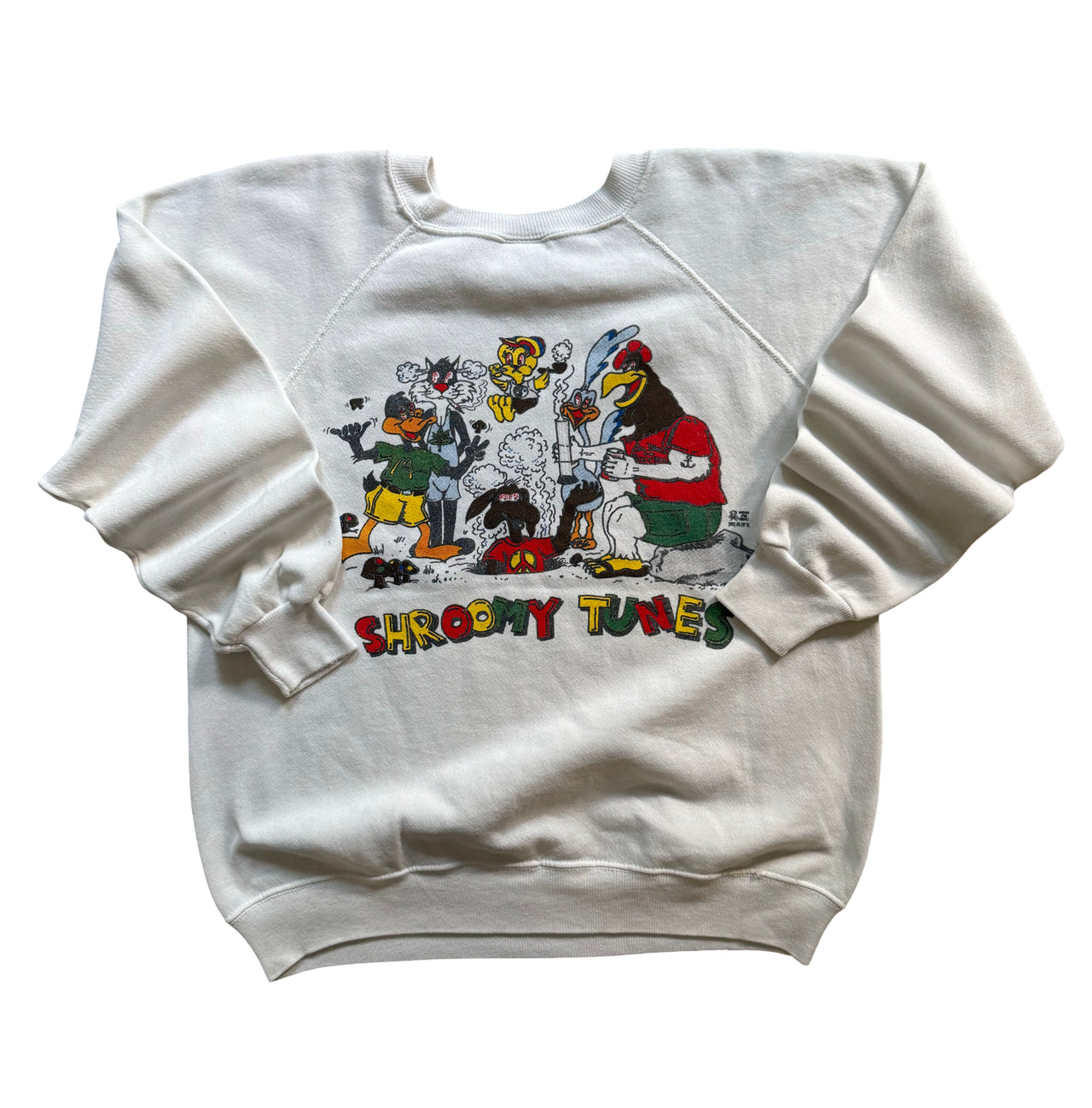 90’s TOKE LOONY TUNES GANJA RAGLAN CREW L