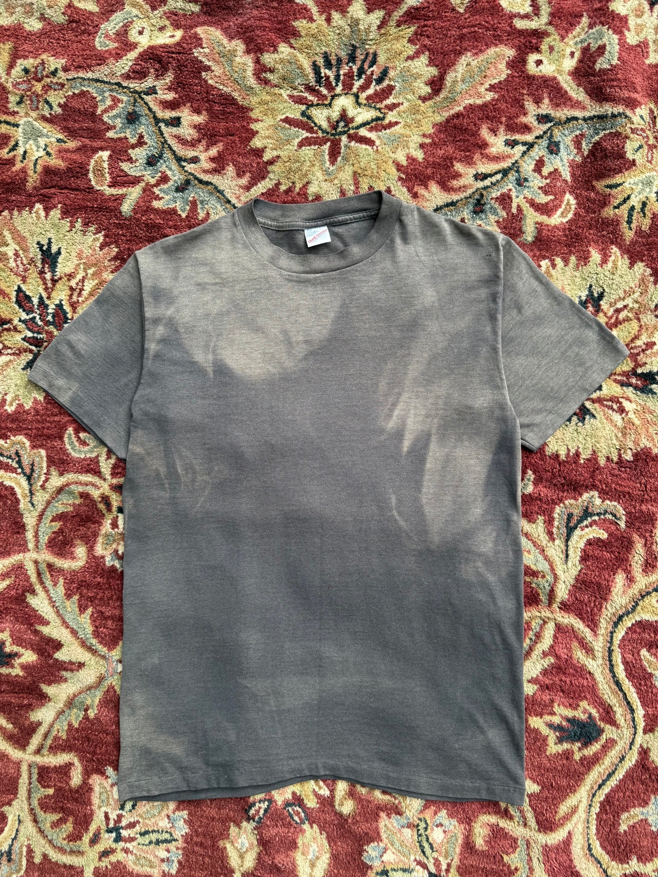90’s SINGLE STITCH SMOKED FADED BLANK TEE L
