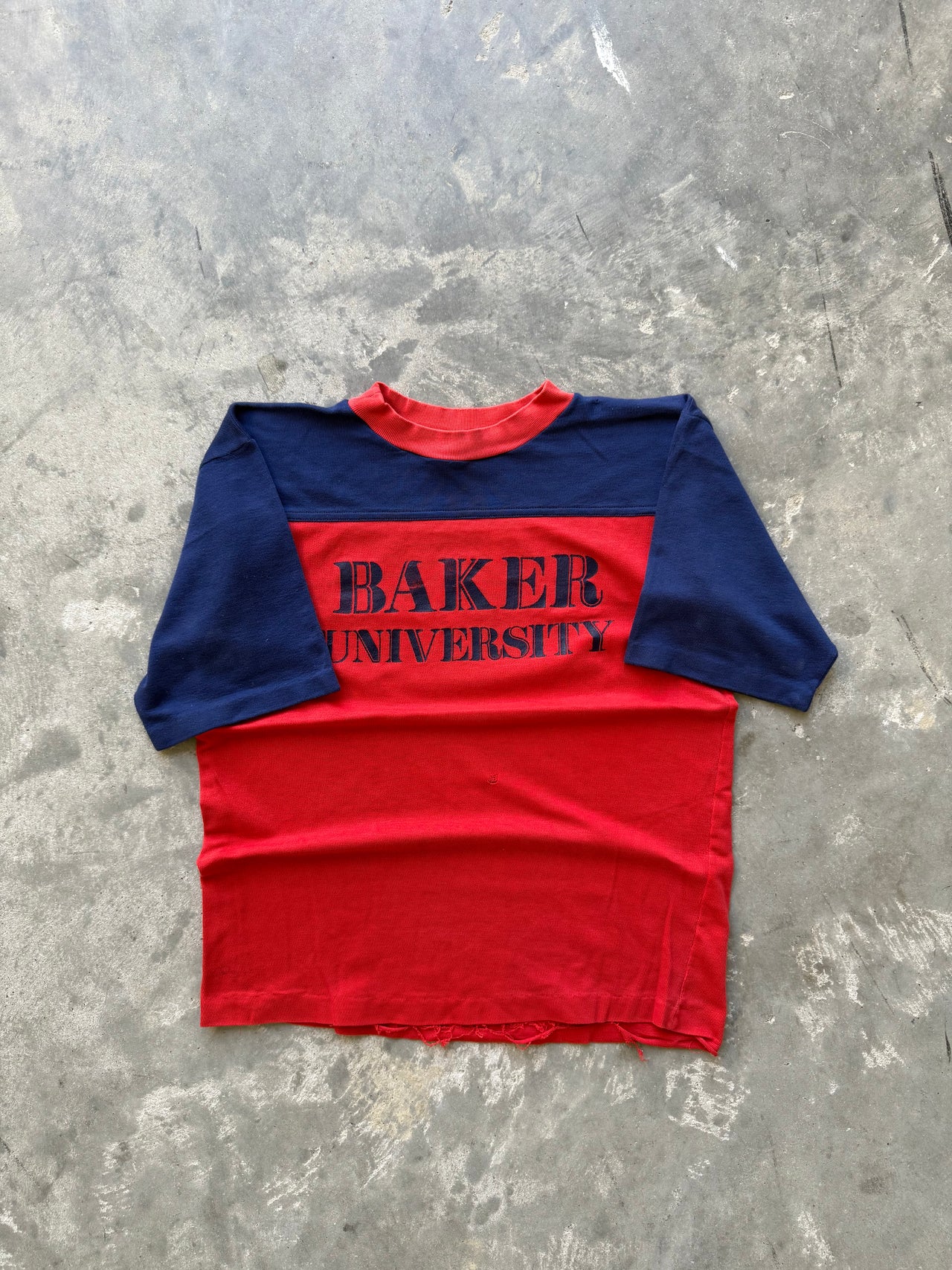 70’s BAKER UNIVERSITY 3/4 COTTON JERSEY MEDIUM