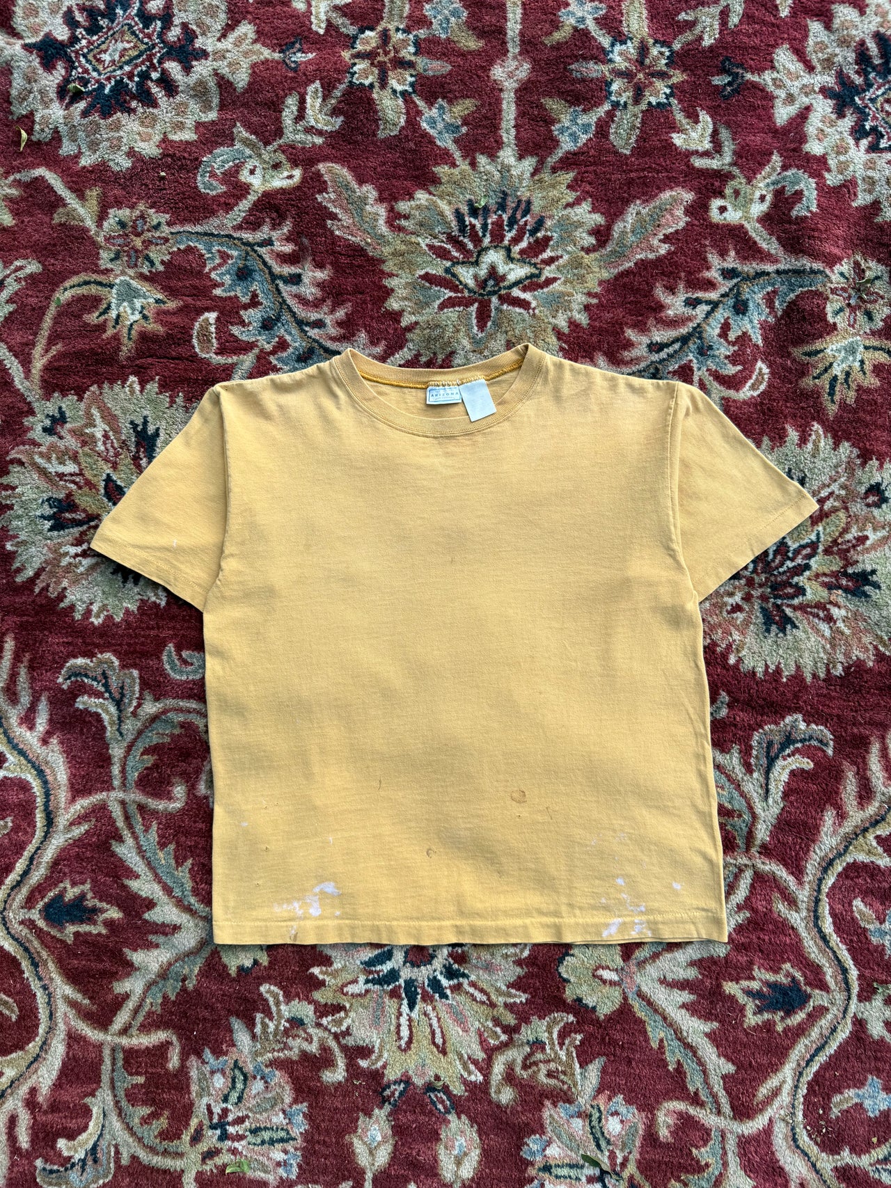 90’s SINGLE STITCH FADED YELLOW PAINT BLANK M