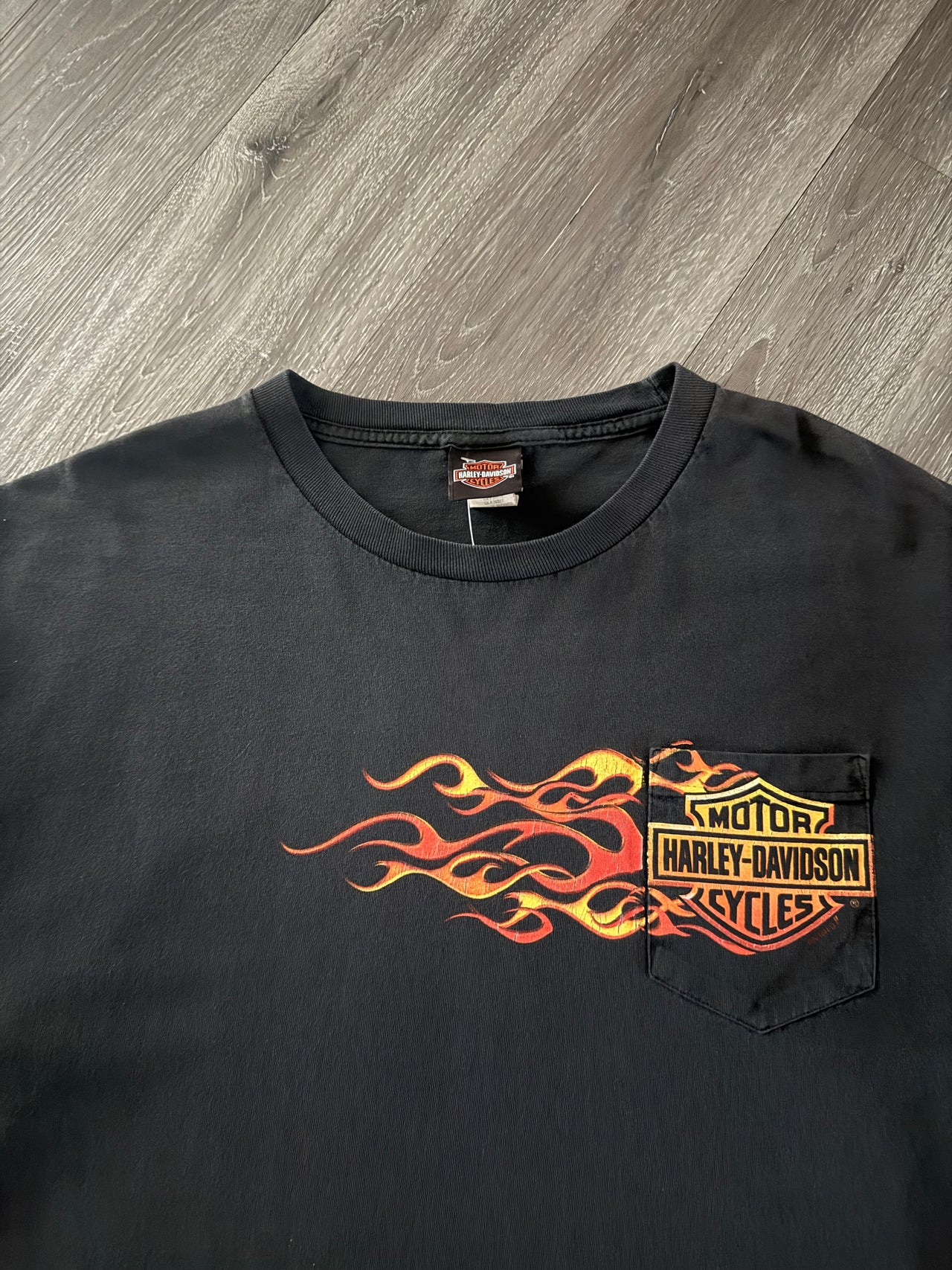 90’s FLAME HARLEY POCKET TEE XL