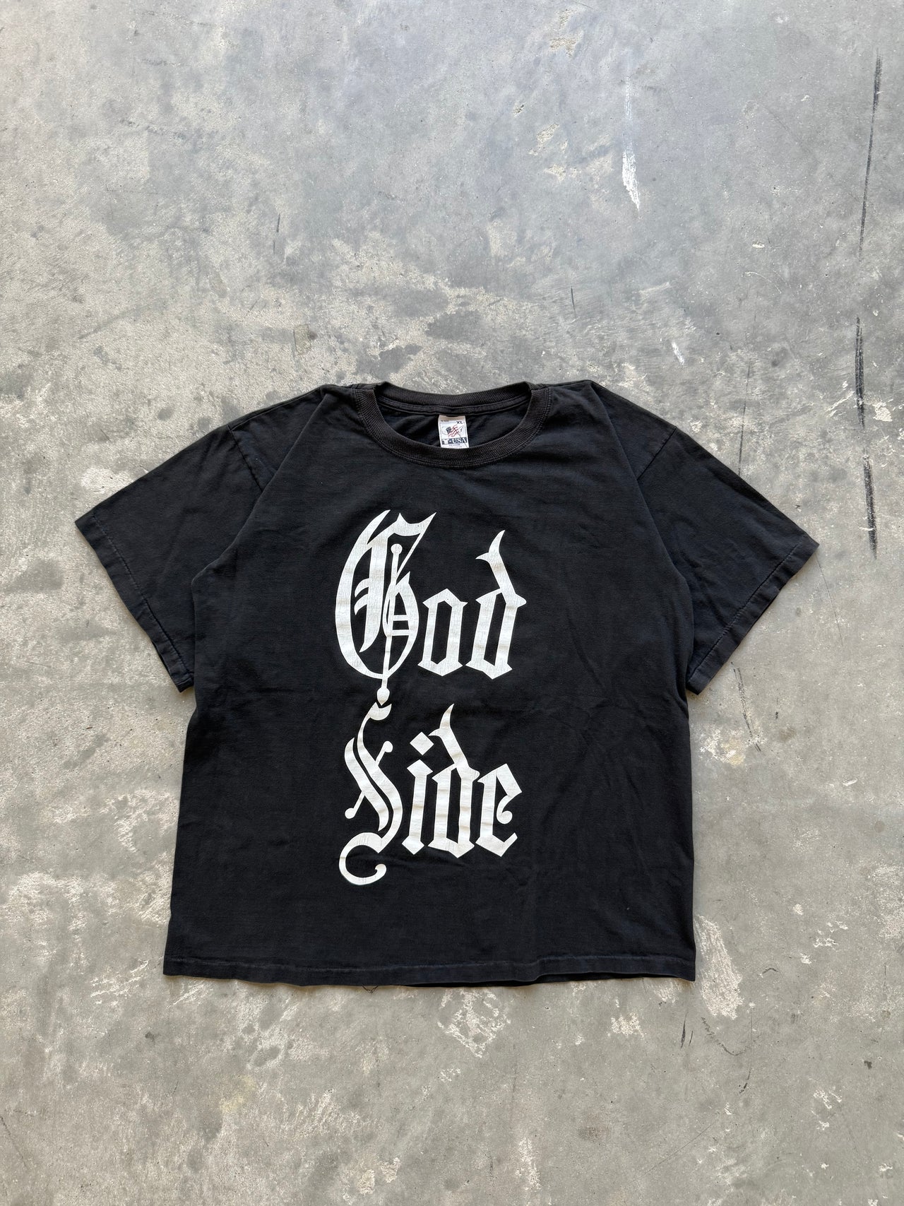 90’s GOD SIDE CROSS GOTH FONT TEE BOXY LARGE
