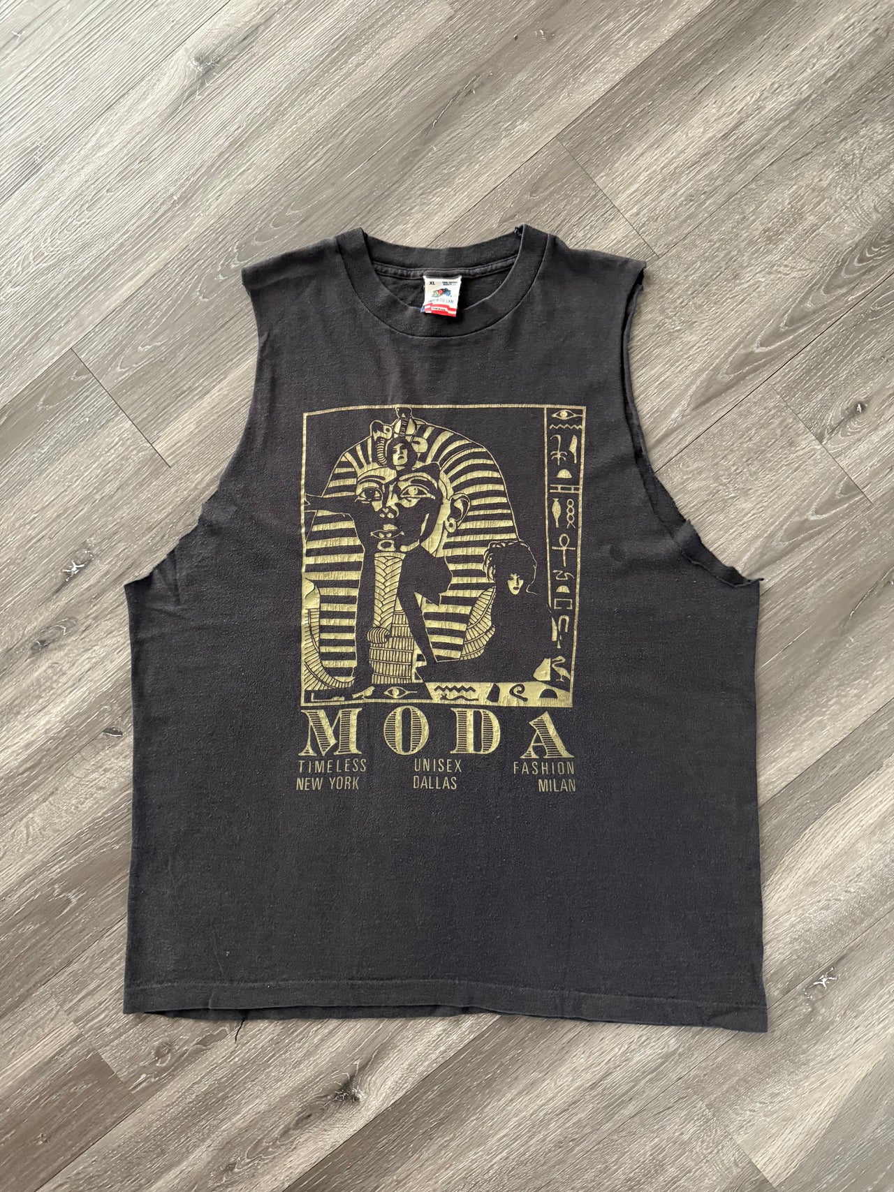 90’s FASHION EGYPTIAN CUT OFF TEE XL