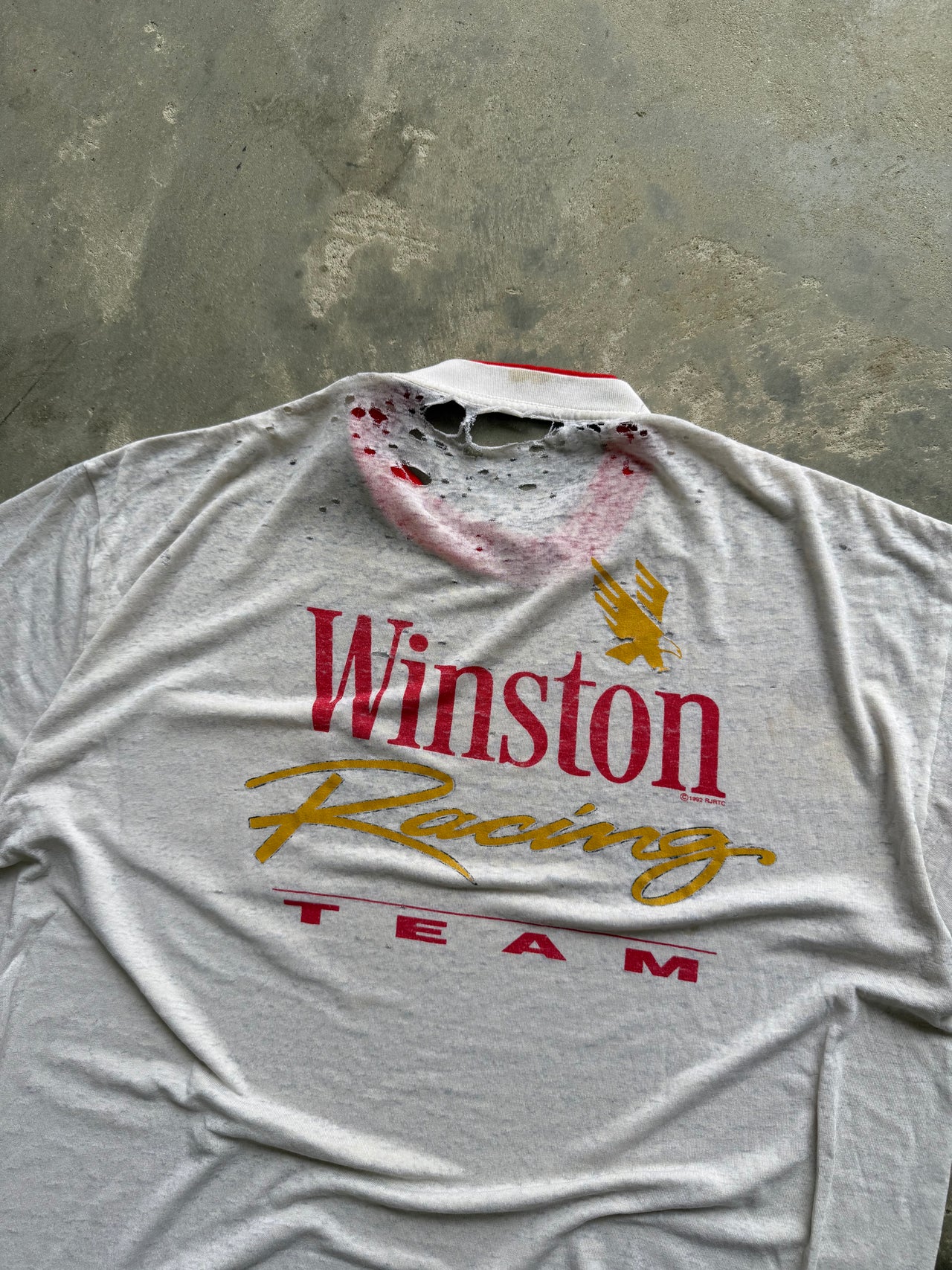 90’s WINSTON THRASHED 2 TONE POCKET TEE XL