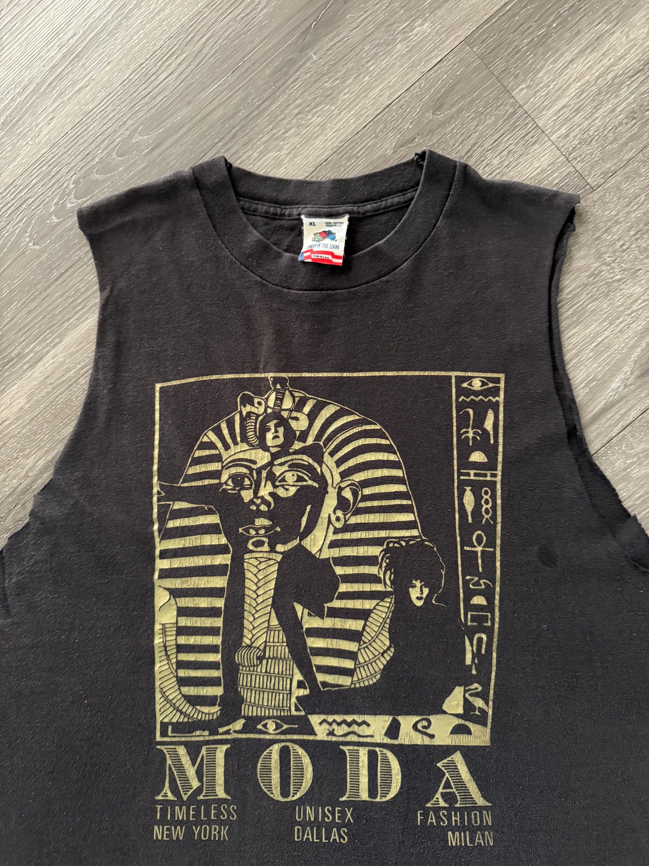 90’s FASHION EGYPTIAN CUT OFF TEE XL