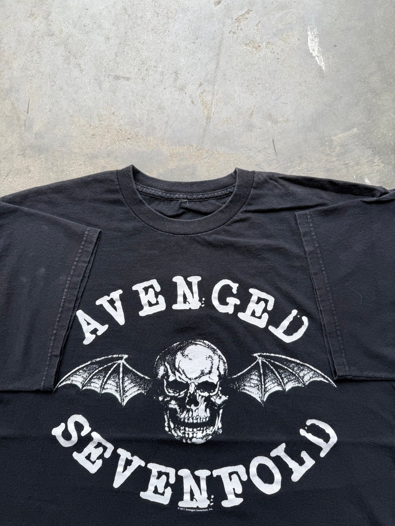 00’s AVENGED SEVENFOLD SKULL BAND TEE LARGE
