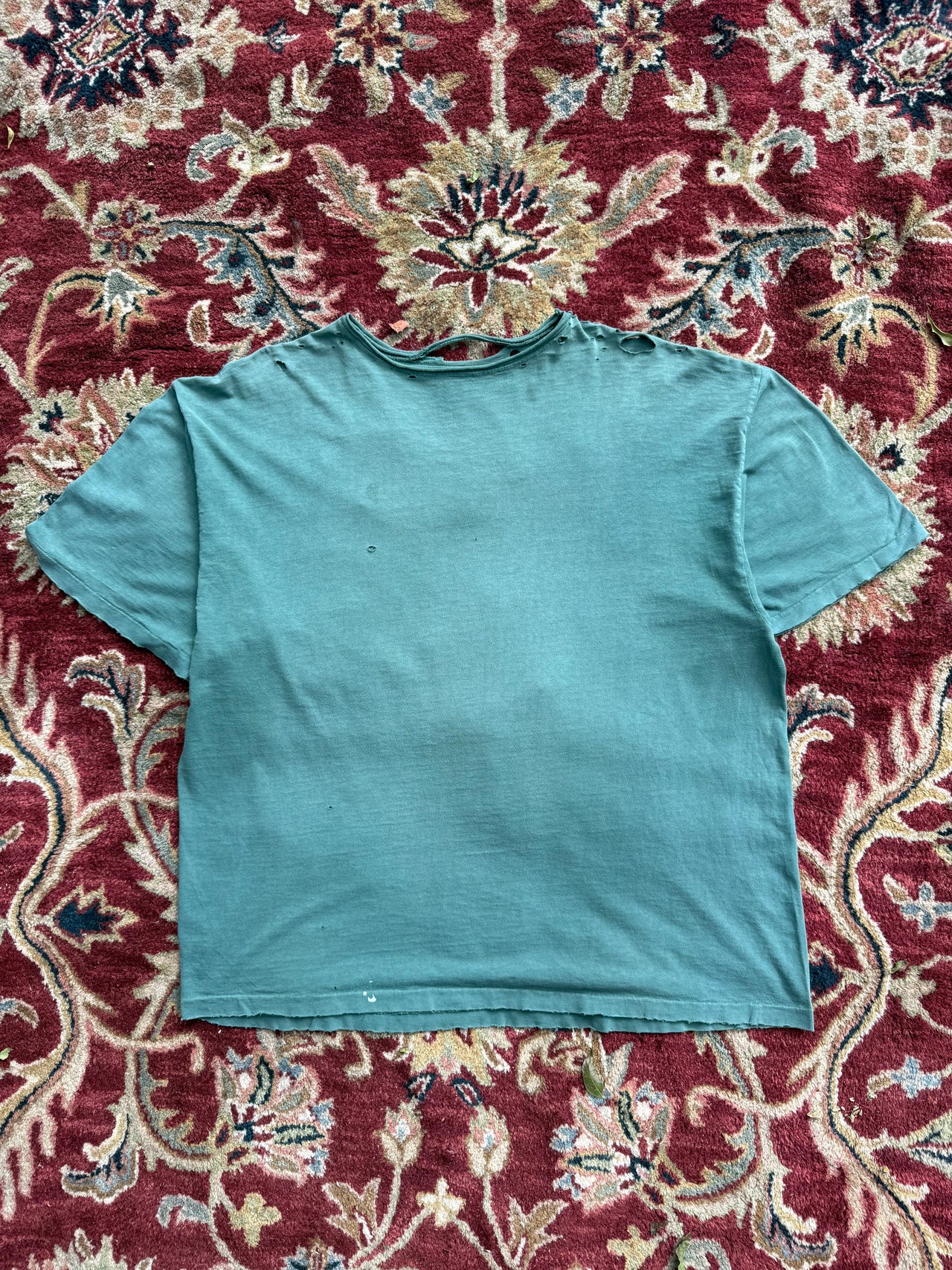 90’s FADED GREEN THRASHED BLANK TEE XXL