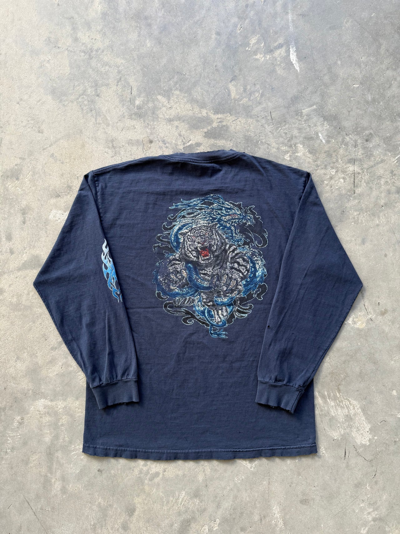1990’s NO FEAR TIGER FLAME LONGSLEEVE L