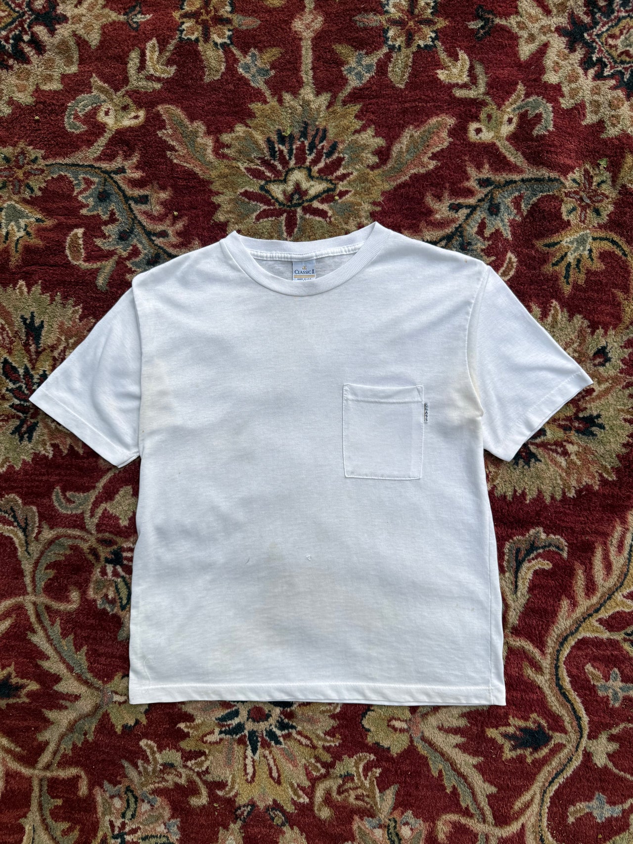 90’s FADED BLANK POCKET TEE M