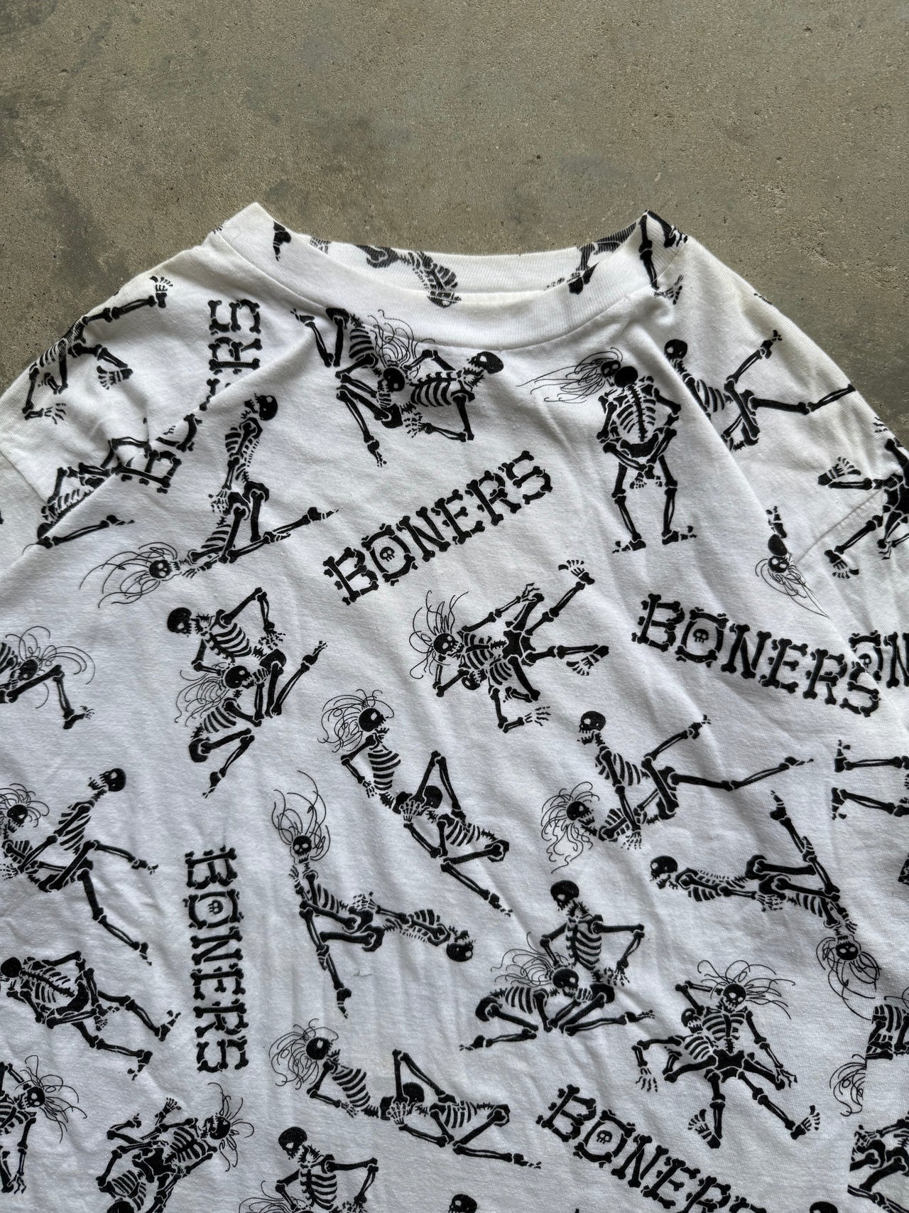 90’s SKELETON BIKER BONERS SEX AOP TEE XL