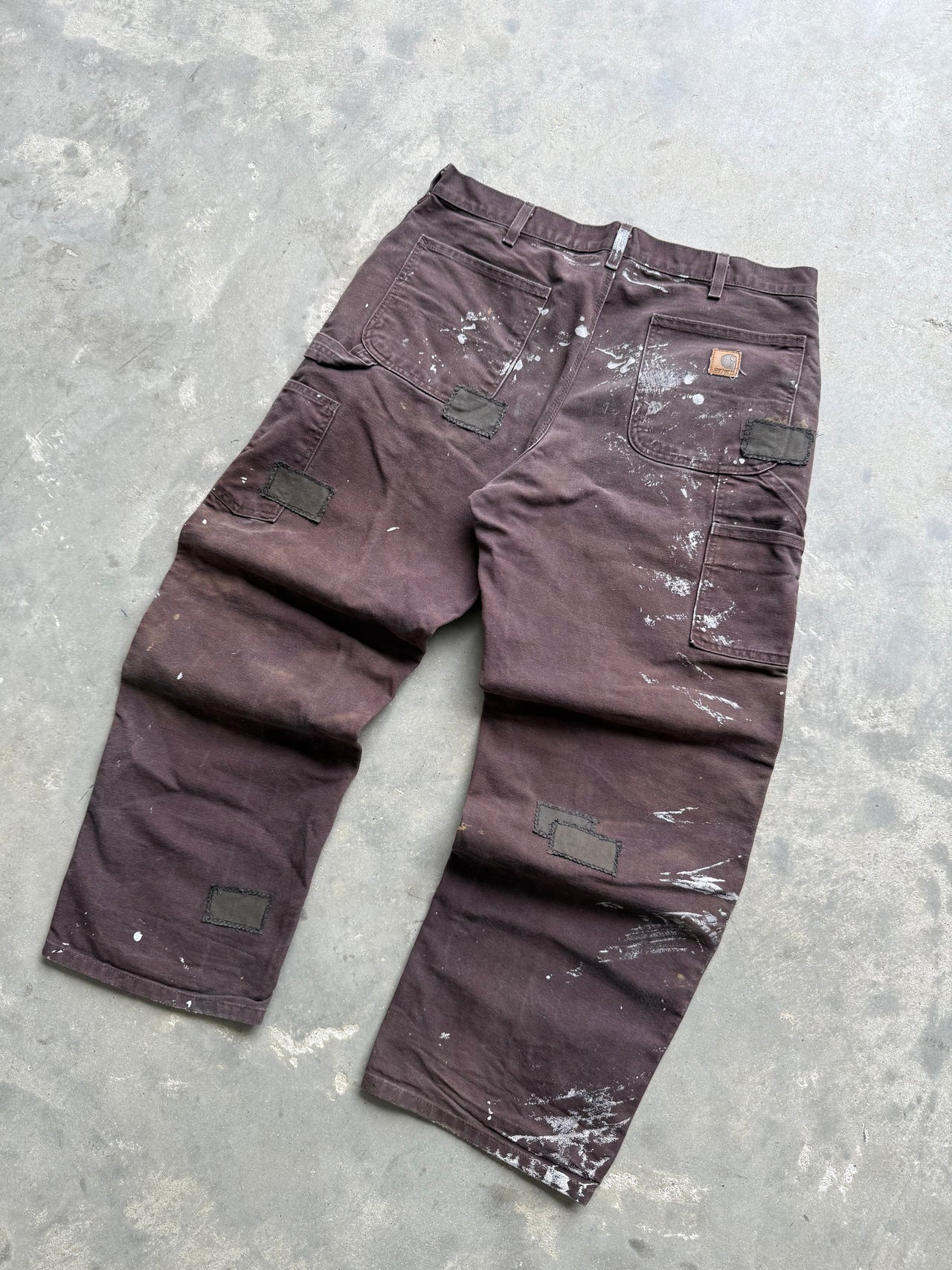 90’s CARHARTT DOUBLE KNEE PATCHWORK PAINT PANTS